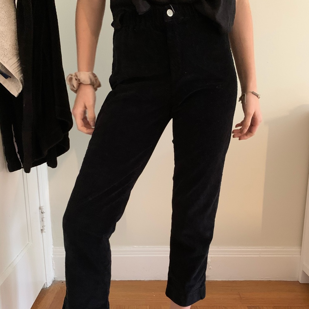 Brandy Melville Black Suede Cropped Pants